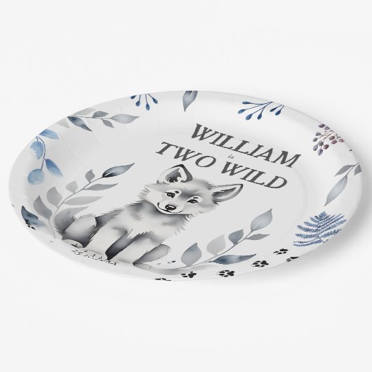 Twee Wild wolf thema verjaardagsfeestje servies Papieren Bordje (Gekanteld)