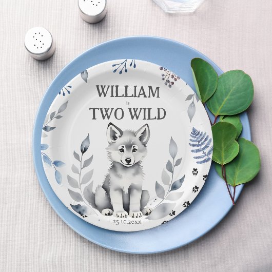 Twee Wild wolf thema verjaardagsfeestje servies Papieren Bordje