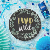 Twee Wild Woodland Animals Black Wreate Papieren Bordje (Feest)