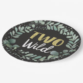 Twee Wild Woodland Animals Black Wreate Papieren Bordje (Gekanteld)