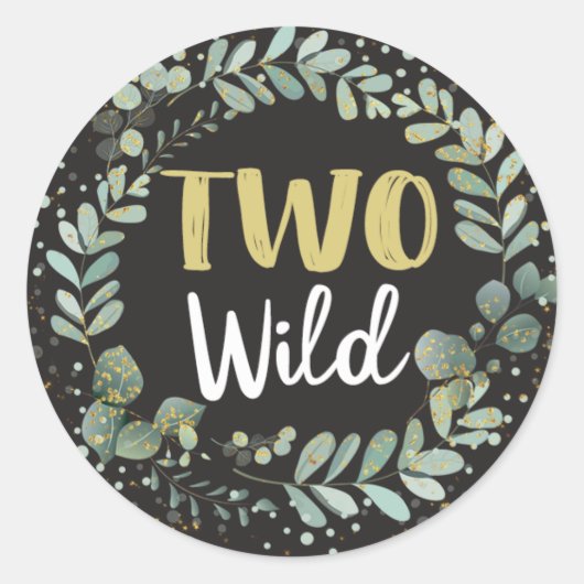Twee Wild Woodland Birthday Stickers voor labels (Voorkant)