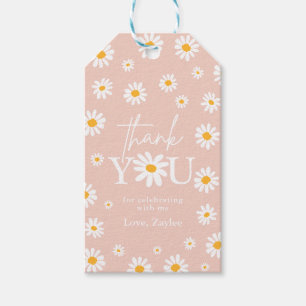 Twee Wilde 2de verjaardag Boho Retro Daisy Cadeaulabel