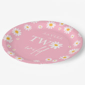 Twee Wilde 2de verjaardag Boho Retro Daisy Papieren Bordje (Gekanteld)
