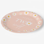 Twee Wilde 2de verjaardag Boho Retro Daisy Papieren Bordje (Gekanteld)