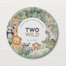 Twee Wilde 2de Verjaardag Safari Jungle Dieren