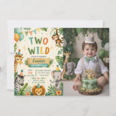 Twee Wilde 2de Verjaardagsfeestje Kaart (Voorkant)