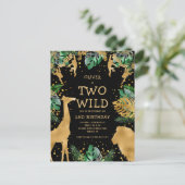 Twee Wilde 2e verjaardag: Green Gold Black Briefkaart (Staand voorkant)