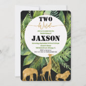 Twee wilde 2e verjaardag jongen uitnodigingen (Voorkant)