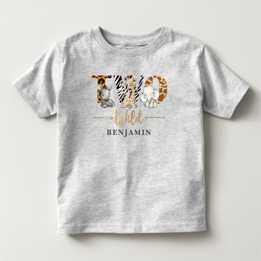 Twee Wilde 2e verjaardag Oerwoud Baby T-Shirt (Voorkant)