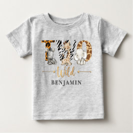 Twee Wilde 2e verjaardag Oerwoud Baby T-Shirt