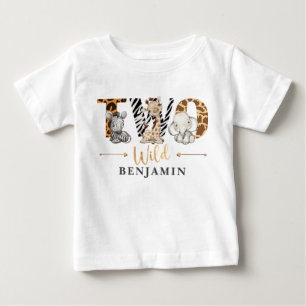 Twee Wilde 2e verjaardag Oerwoud Baby T-Shirt
