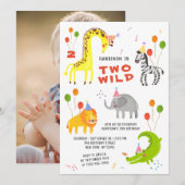 Twee wilde 2e verjaardag Safari Dieren schilderen  Kaart (Voorkant / Achterkant)