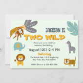 Twee wilde 2e verjaardag safaridieren Schattige Kaart (Voorkant)