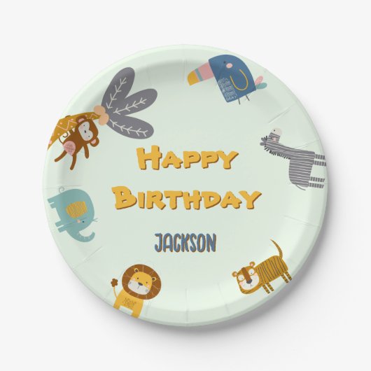 Twee wilde 2e verjaardag safaridieren Schattige Papieren Bordje (Voorkant)