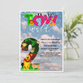 Twee wilde 2e verjaardag van de Safari Dierenparti Kaart (Staand voorkant)