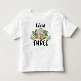Twee Wilde 3rd Birthday Oerwoud Safari Cute Kinder Shirts