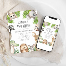 Twee Wilde Australische Dieren 2de Verjaardagsfees