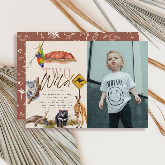 Twee wilde Australische dieren foto 2e verjaardag Kaart