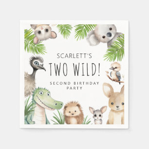 Twee Wilde! Australische Dieren Verjaardagsfeestje Servet