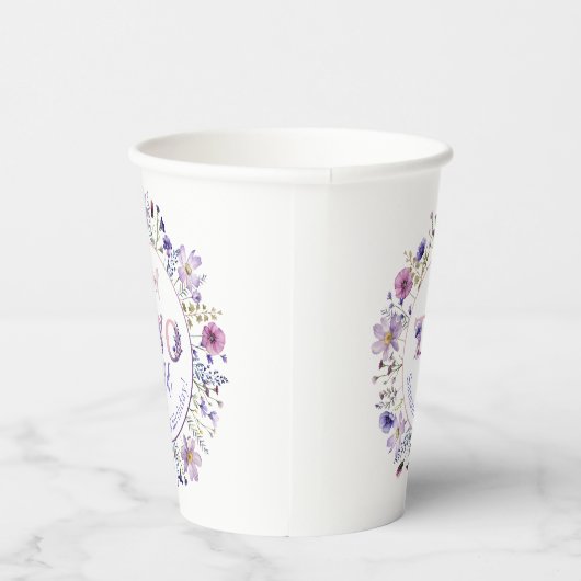 Twee wilde bloemen 2e verjaardag partij cups papieren bekers (Rechts)