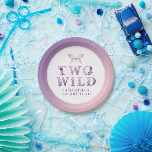 Twee wilde bloemen tweede verjaardagsfeest Borden Papieren Bordje (Feest)