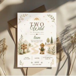 Twee wilde boho-verkennende verjaardagsontwerp kaart
