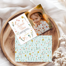 Twee wilde boho-wilde bloemen verjaardagsfoto voor