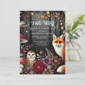 Twee wilde bosdieren 2e verjaardag kaart (Staand voorkant)