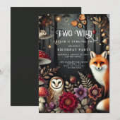 Twee wilde bosdieren 2e verjaardag kaart (Voorkant / Achterkant)