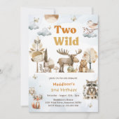 Twee wilde bosdieren 2e verjaardag kaart (Voorkant)