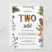 Twee Wilde Dieren Brieven 2e Verjaardag Kaart (Voorkant)