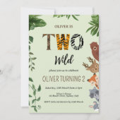 Twee Wilde Dieren Brieven Groen 2e Verjaardag Kaart (Voorkant)