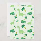 Twee Wilde Dinosaurus 1e Verjaardag Party Uitnodig Kaart (Achterkant)