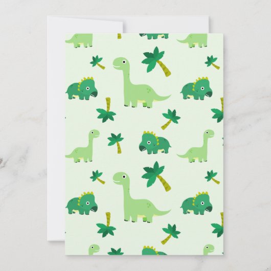 Twee Wilde Dinosaurus 1e Verjaardag Party Uitnodig Kaart (Achterkant)