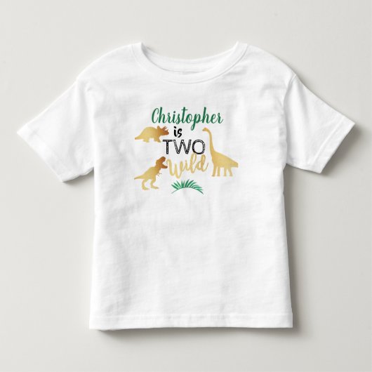 Twee Wilde Dinosaurus Jongens 2e Verjaardag Kinder Shirts (Voorkant)