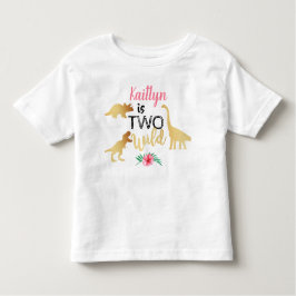 Twee Wilde Dinosaurus Meisjes 2e Verjaardag Kinder Shirts