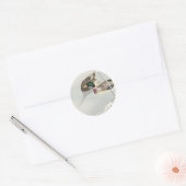 Twee wilde eenden ronde sticker (Envelop)