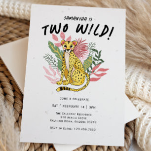 Twee Wilde Feestbeesten Cheetah Kids Verjaardagsfe Kaart