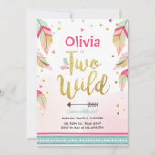 Twee wilde feestuitnodiging 2e verjaardag meisje b kaart (Voorkant)