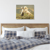 Twee wilde hengsten vechten canvas afdruk (Insitu (Slaapkamer))