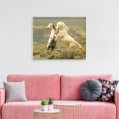 Twee wilde hengsten vechten canvas afdruk (Insitu (Woonkamer))
