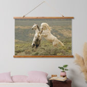 Twee wilde hengsten vechten hangend wandkleed (Slaapkamer)