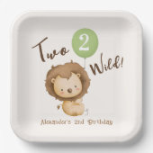 Twee Wilde Jongen 2e Verjaardag Papieren Bordje (Voorkant)