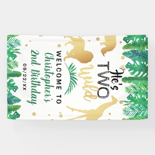 Twee wilde jongens Tweede verjaardag Welkom Spandoek (Horizontaal)