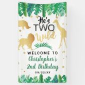 Twee wilde jongens Tweede verjaardag Welkom Spandoek (Verticaal)