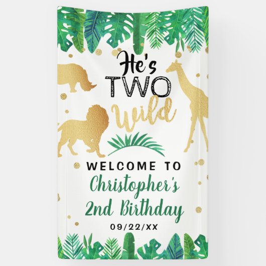 Twee wilde jongens Tweede verjaardag Welkom Spandoek (Verticaal)