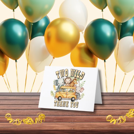 Twee Wilde Jongens Verjaardag Safari Dieren Bedankkaart