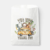 Twee Wilde Jongens Verjaardag Safari Dieren Bedankzakje (Voorkant)