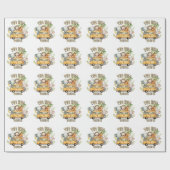 Twee Wilde Jongens Verjaardag Safari Dieren Cadeaupapier (Vlak)