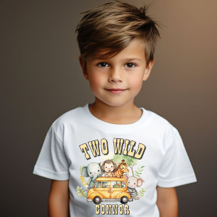 Twee wilde jongens verjaardag safari dieren kinder shirts